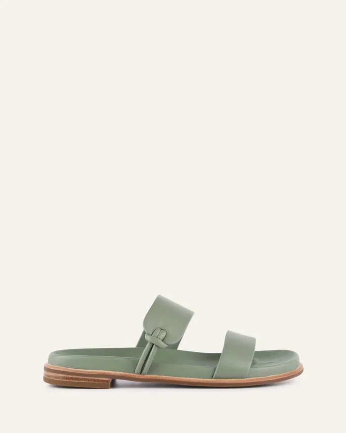 Women Hayes flat sandals pistachio green leather FLAT SANDALS jomercer
