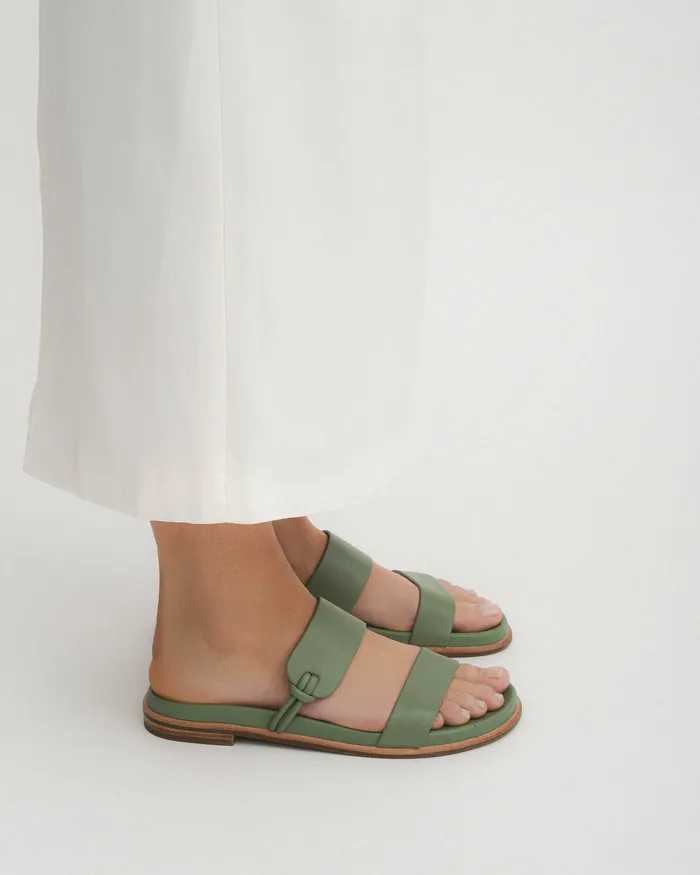 Women Hayes flat sandals pistachio green leather FLAT SANDALS jomercer Women Hayes flat sandals pistachio green leather FLAT SANDALS jomercer