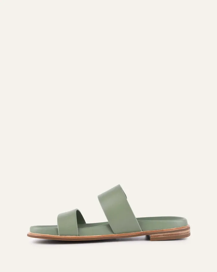 Women Hayes flat sandals pistachio green leather FLAT SANDALS jomercer Women Hayes flat sandals pistachio green leather FLAT SANDALS jomercer