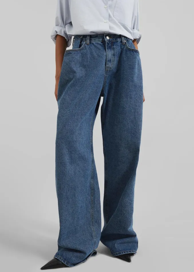 Women Hayla Denim Pants 8211 Medium Wash The Frankie Shop Bottoms