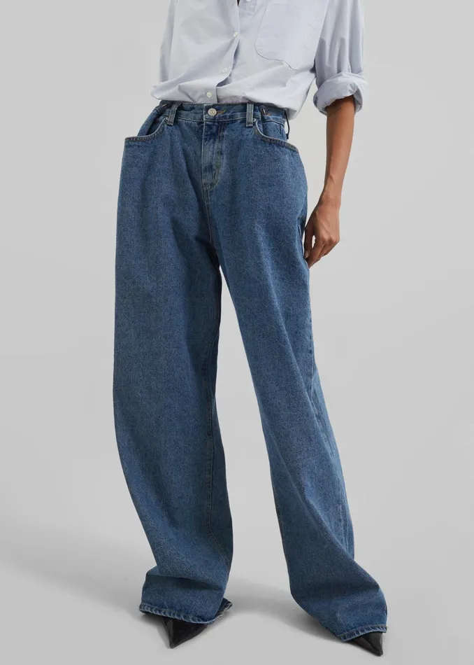 Women Hayla Denim Pants 8211 Medium Wash The Frankie Shop Bottoms