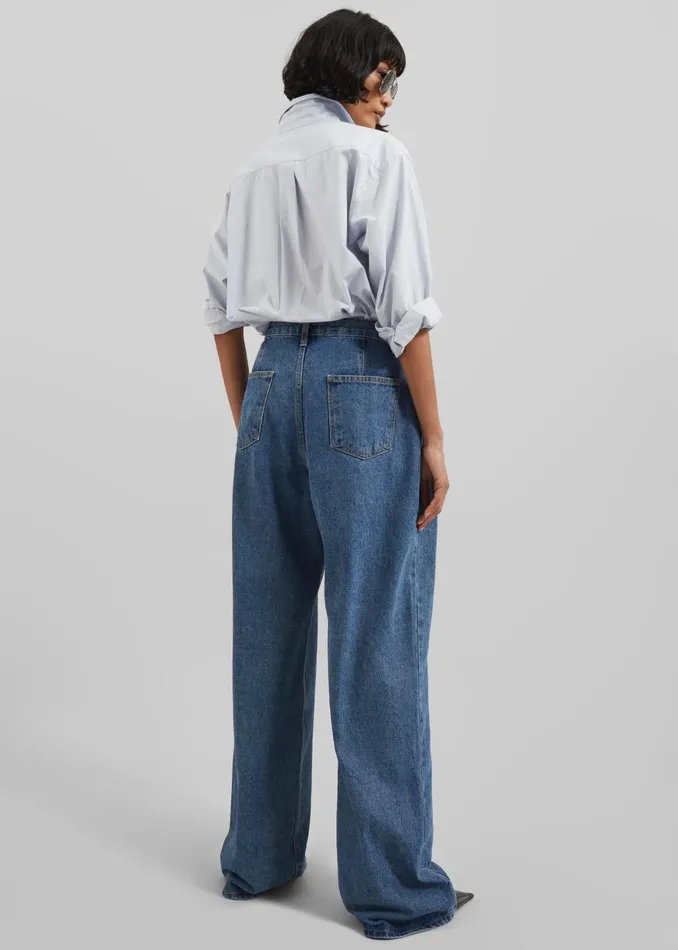 Women Hayla Denim Pants 8211 Medium Wash The Frankie Shop Bottoms