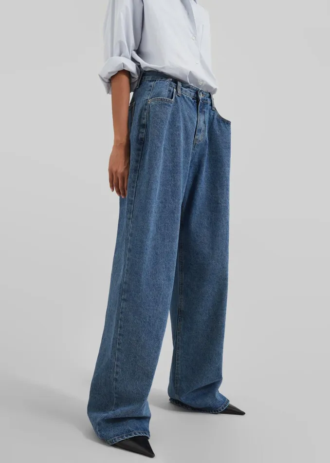 Women Hayla Denim Pants 8211 Medium Wash The Frankie Shop Bottoms
