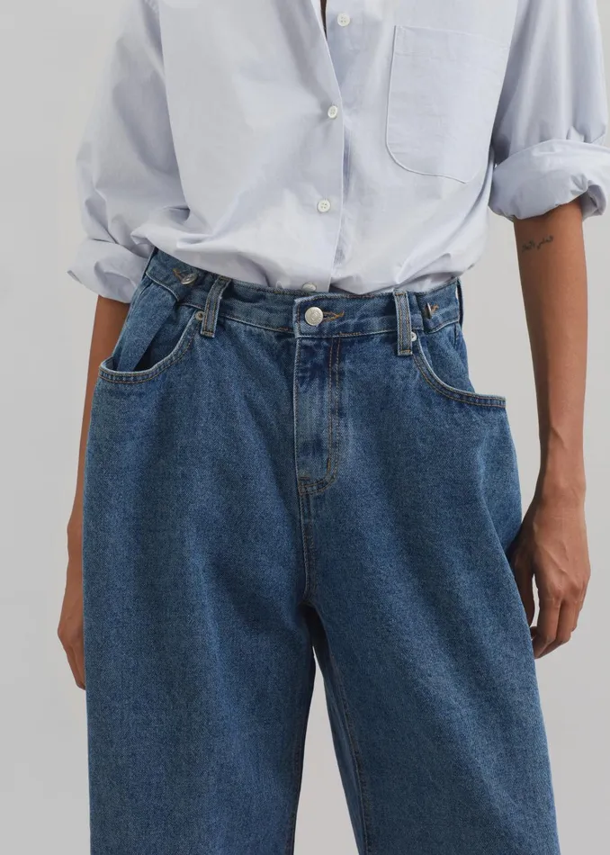 Women Hayla Denim Pants 8211 Medium Wash The Frankie Shop Bottoms