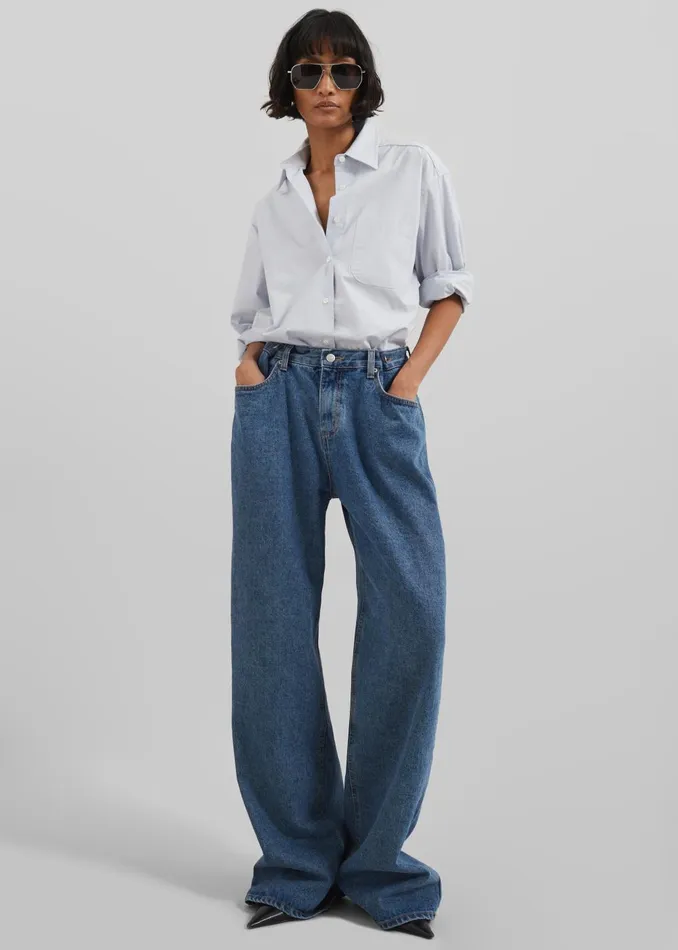 Women Hayla Denim Pants 8211 Medium Wash The Frankie Shop Bottoms