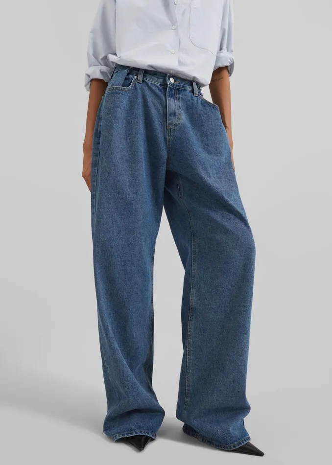 Women Hayla Denim Pants 8211 Medium Wash The Frankie Shop Bottoms