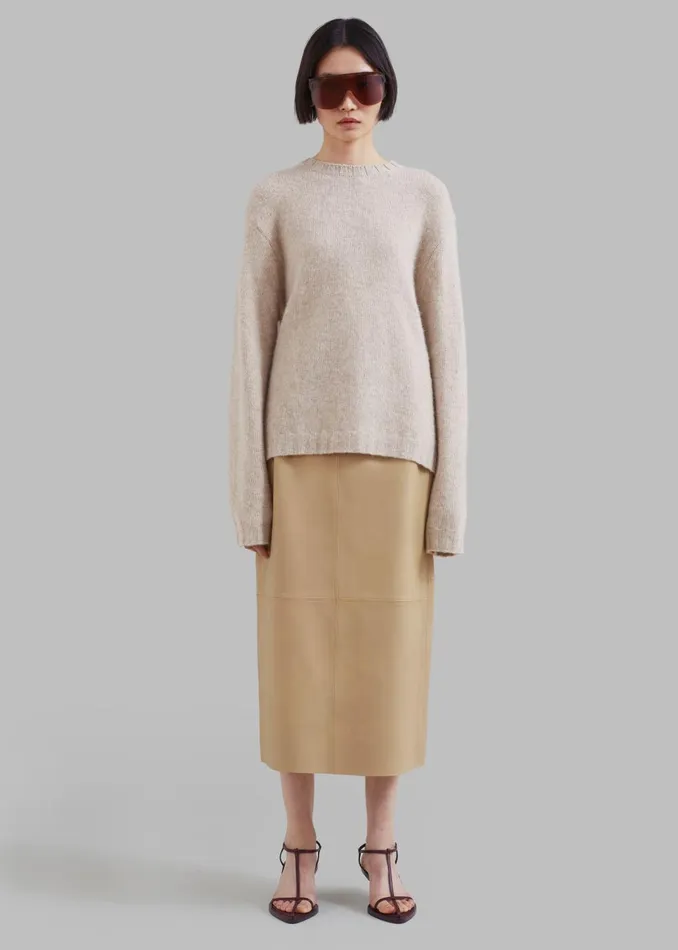 Women Heather Leather Pencil Skirt 8211 Beige The Frankie Shop Bottoms