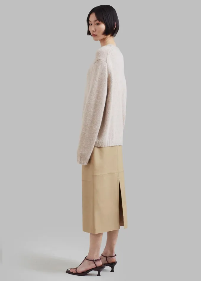 Women Heather Leather Pencil Skirt 8211 Beige The Frankie Shop Bottoms
