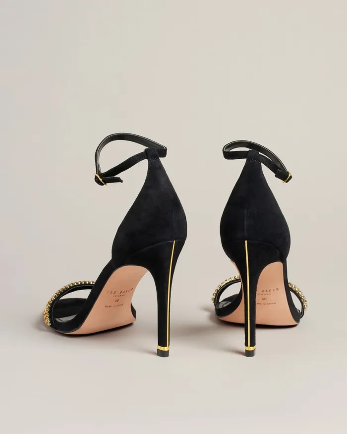 Women HELENNI 8211 Crystal Embellished Heeled Sandals Gold Ted Baker Heels