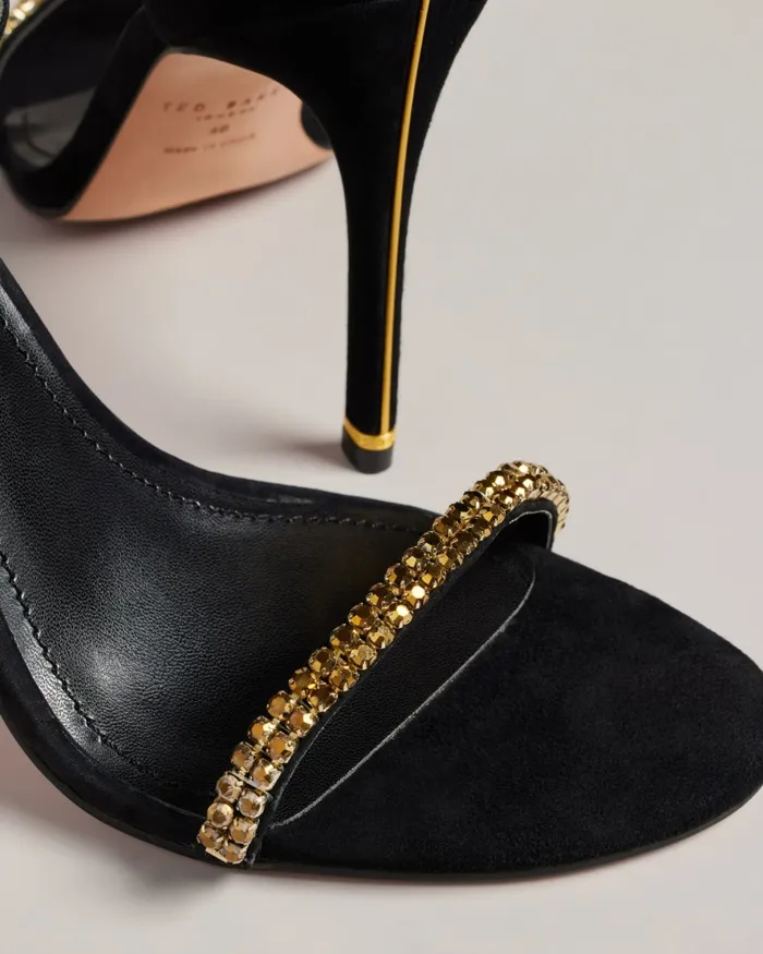 Women HELENNI 8211 Crystal Embellished Heeled Sandals Gold Ted Baker Heels