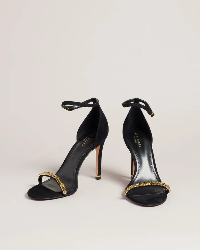 Women HELENNI 8211 Crystal Embellished Heeled Sandals Gold Ted Baker Heels