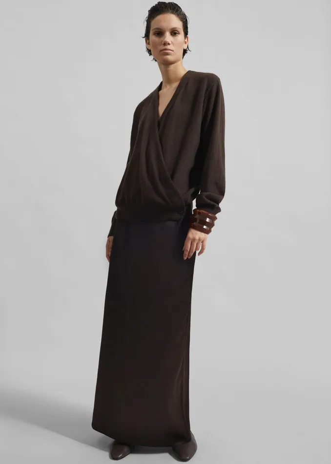 Women Hencil Satin Maxi Skirt 8211 Brown The Frankie Shop Bottoms