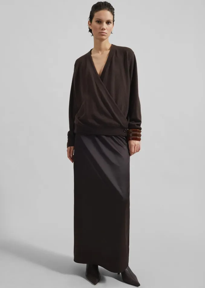 Women Hencil Satin Maxi Skirt 8211 Brown The Frankie Shop Bottoms