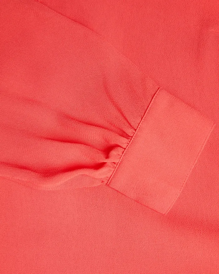 Women HENDRA 8211 Stand Collar Blouse With Half Placket Coral Ted Baker Tops and Blouses Women HENDRA 8211 Stand Collar Blouse With Half Placket Coral Ted Baker Tops and Blouses