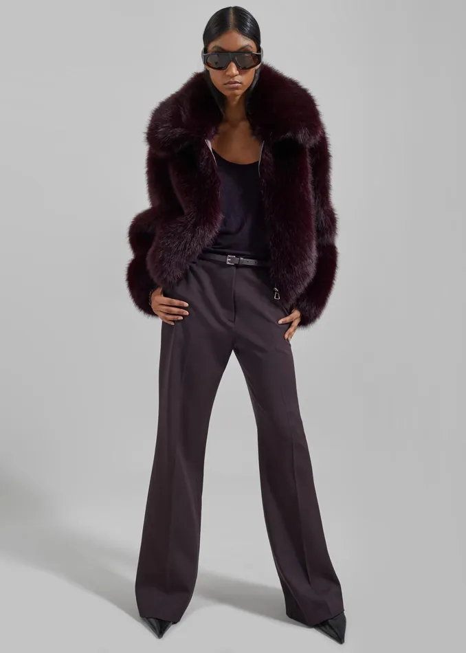 Women Hope Faux Fur Jacket 8211 Plum The Frankie Shop Outerwear