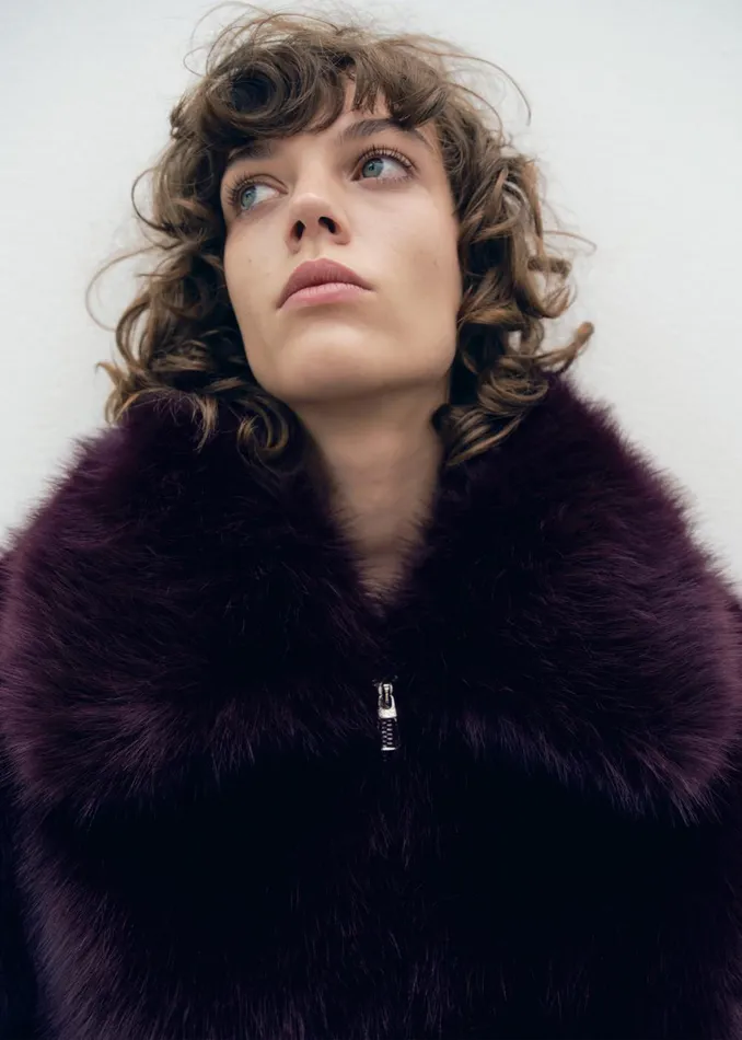 Women Hope Faux Fur Jacket 8211 Plum The Frankie Shop Outerwear