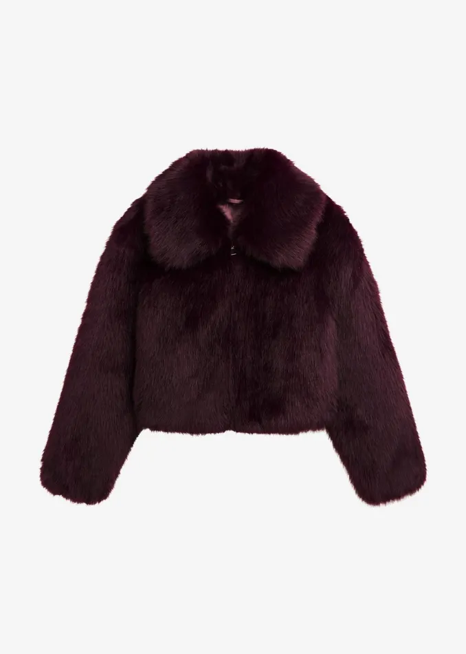 Women Hope Faux Fur Jacket 8211 Plum The Frankie Shop Outerwear
