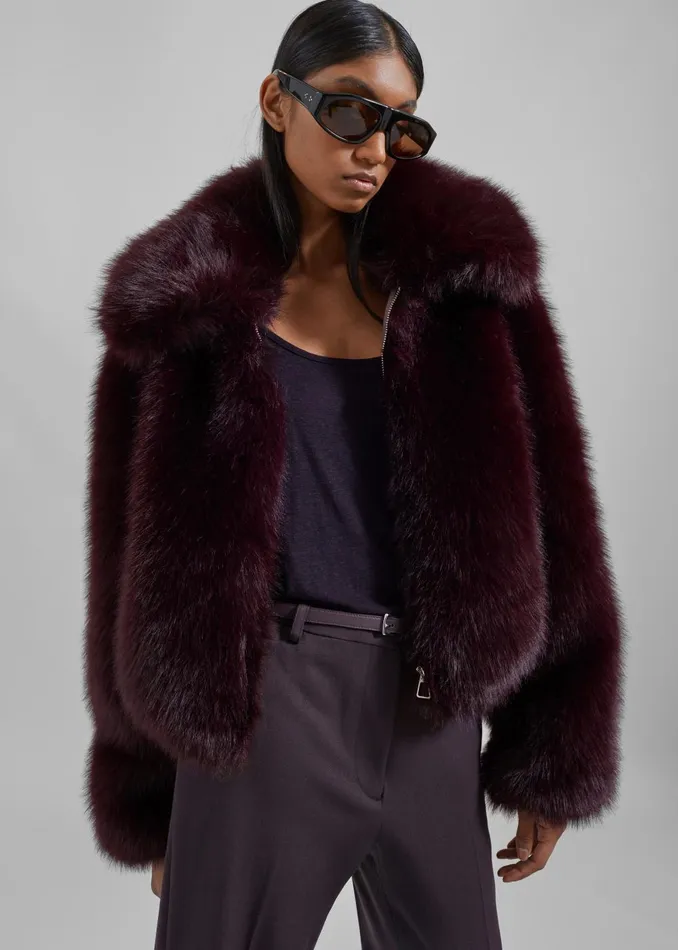 Women Hope Faux Fur Jacket 8211 Plum The Frankie Shop Outerwear