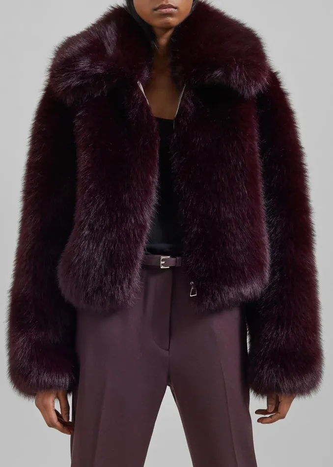 Women Hope Faux Fur Jacket 8211 Plum The Frankie Shop Outerwear