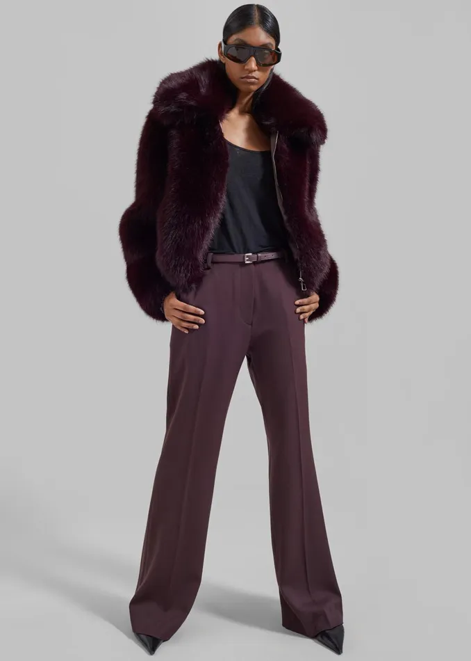 Women Hope Faux Fur Jacket 8211 Plum The Frankie Shop Outerwear