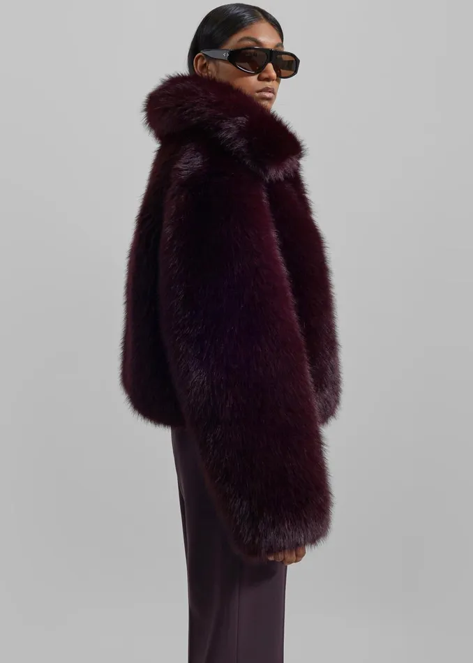Women Hope Faux Fur Jacket 8211 Plum The Frankie Shop Outerwear