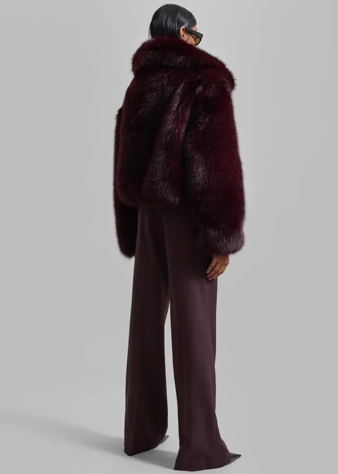 Women Hope Faux Fur Jacket 8211 Plum The Frankie Shop Outerwear