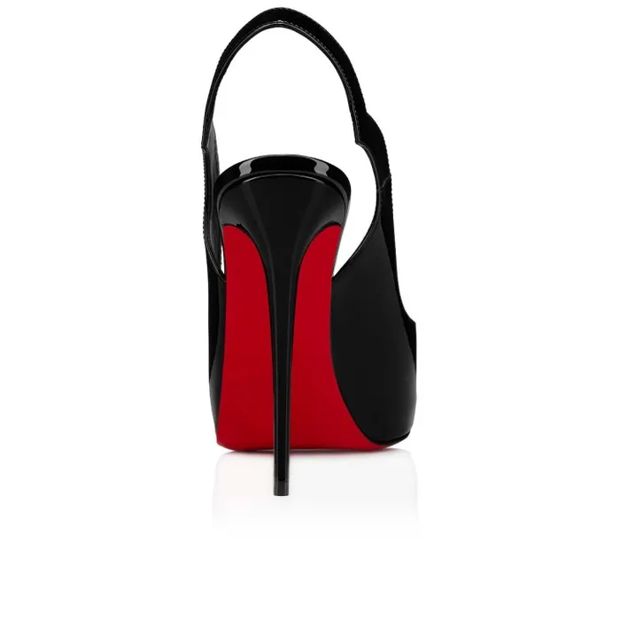 Women Hot Chick Sling Alta 120 Mm Pumps 8211 Patent Calf 8211 Black Christian Louboutin Platforms