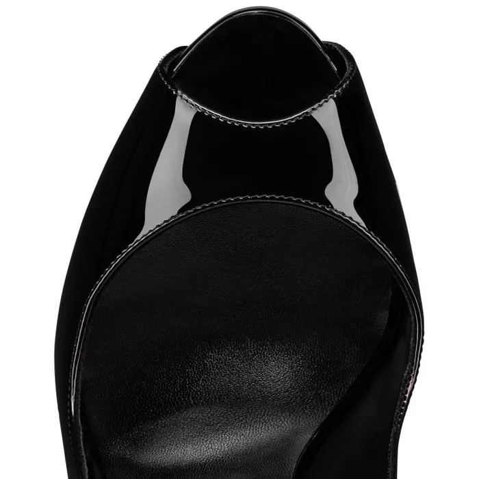 Women Hot Chick Sling Alta 120 Mm Pumps 8211 Patent Calf 8211 Black Christian Louboutin Platforms