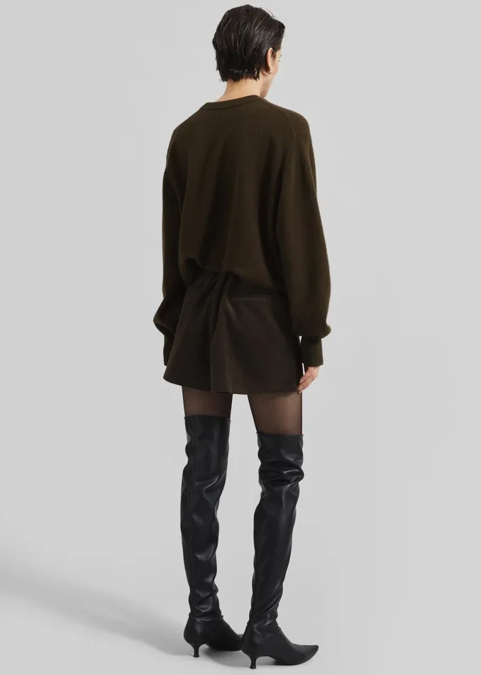 Women Isar Wool Crewneck Sweater 8211 Khaki The Frankie Shop Knitwear