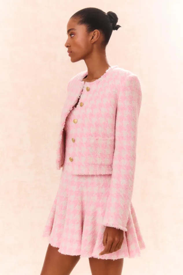 Women Jackets and Coats LoveShackFancy Antoine Tweed Jacket Rose Quartz