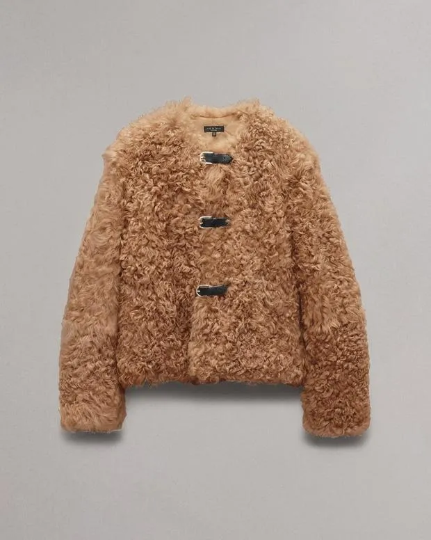 Women Jackets and Coats Rag and Bone Sabrina Shearling Jacket Light Brown