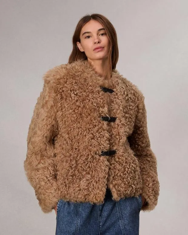 Women Jackets and Coats Rag and Bone Sabrina Shearling Jacket Light Brown