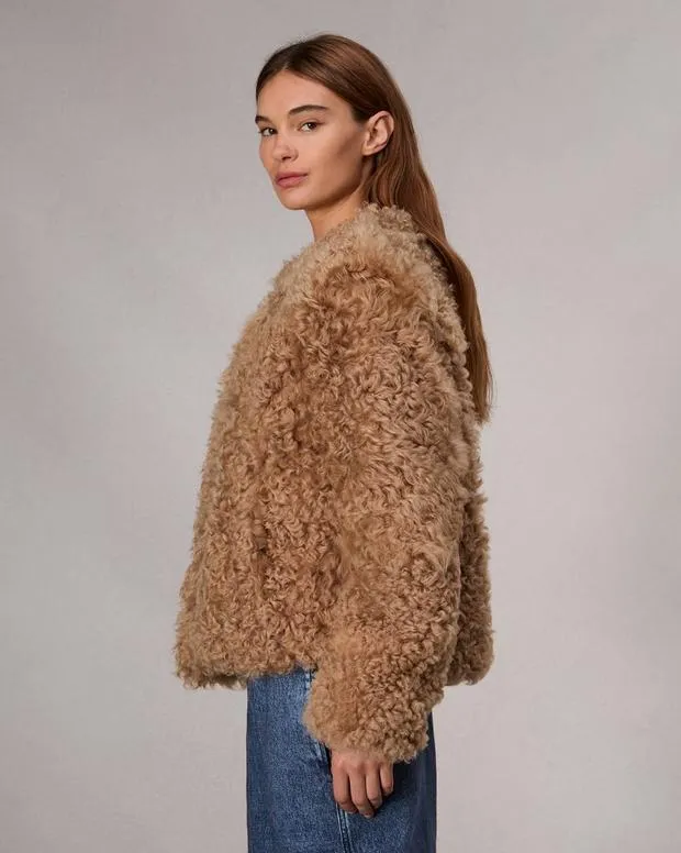 Women Jackets and Coats Rag and Bone Sabrina Shearling Jacket Light Brown