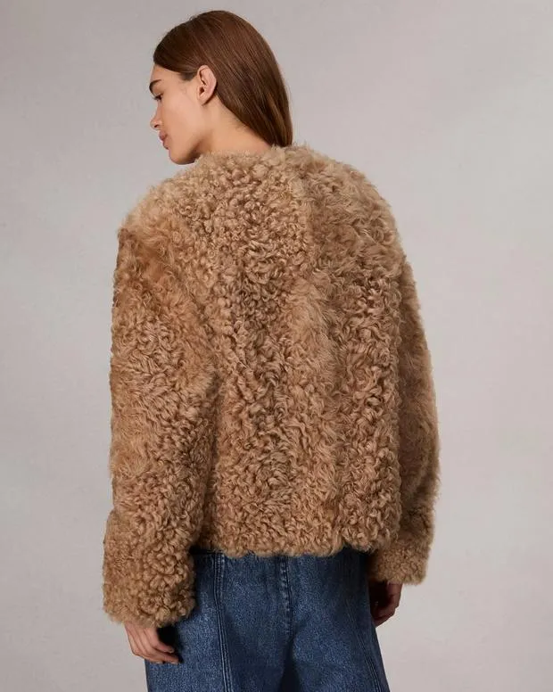 Women Jackets and Coats Rag and Bone Sabrina Shearling Jacket Light Brown