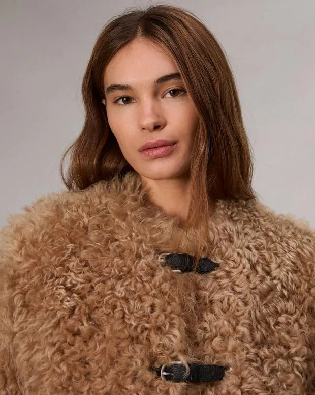 Women Jackets and Coats Rag and Bone Sabrina Shearling Jacket Light Brown