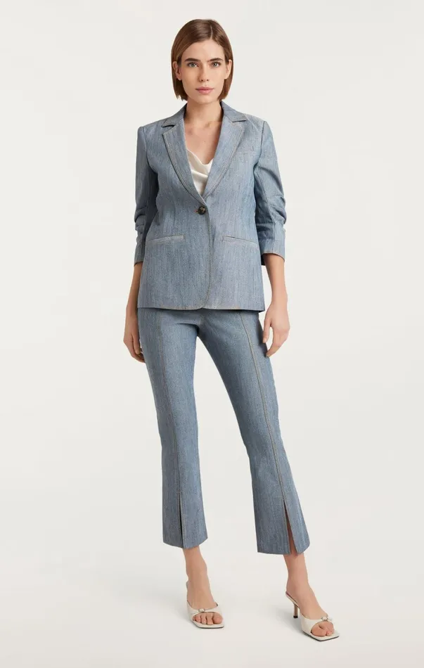 Women Jackets Cinq Sept Denim Khloe Blazer Light Indigo