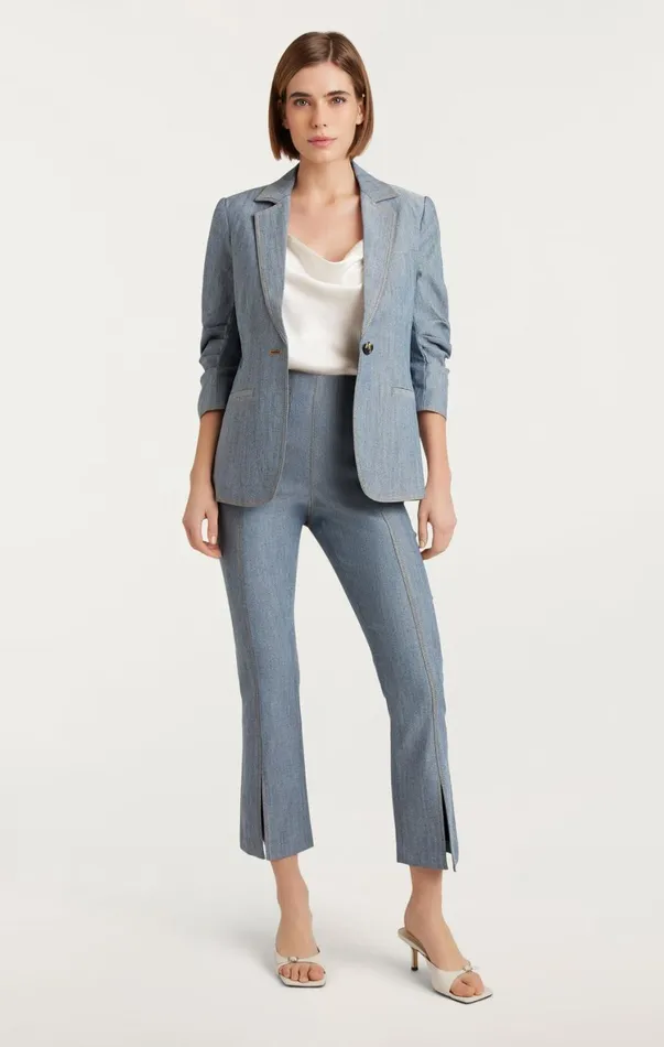 Women Jackets Cinq Sept Denim Khloe Blazer Light Indigo