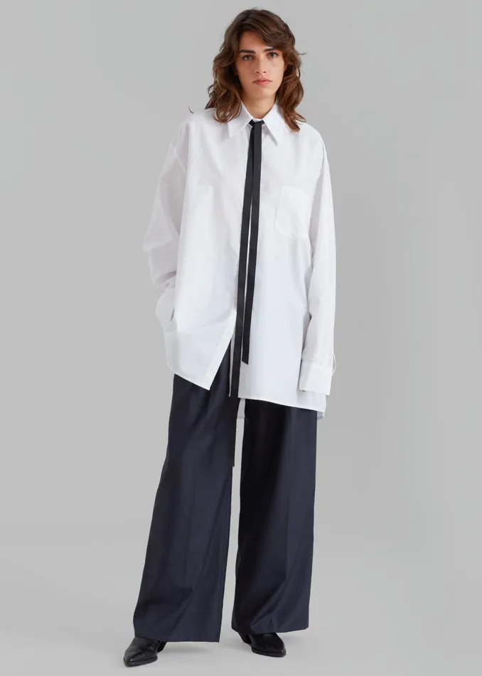 Women Jany TieNeck Shirt 8211 White The Frankie Shop Tops