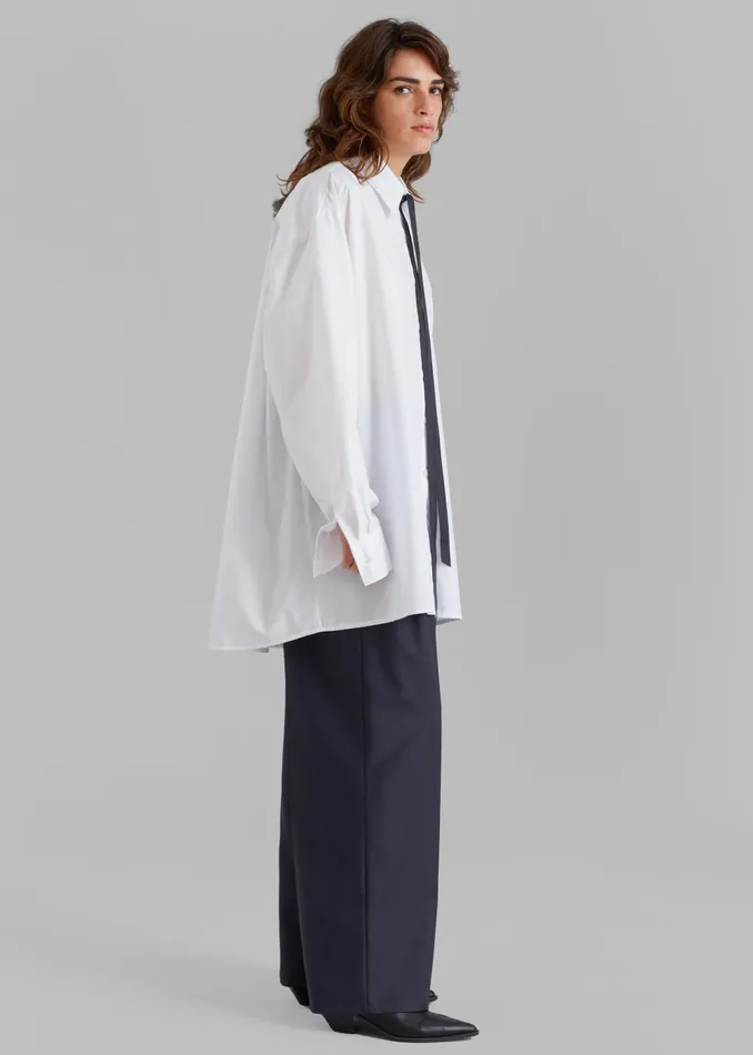 Women Jany TieNeck Shirt 8211 White The Frankie Shop Tops