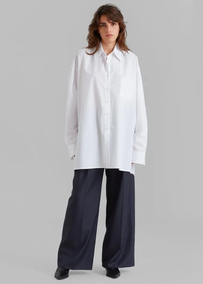 Women Jany TieNeck Shirt 8211 White The Frankie Shop Tops