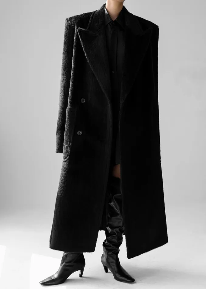 Women Jaylene Oversized Wool Coat 8211 Black The Frankie Shop Outerwear