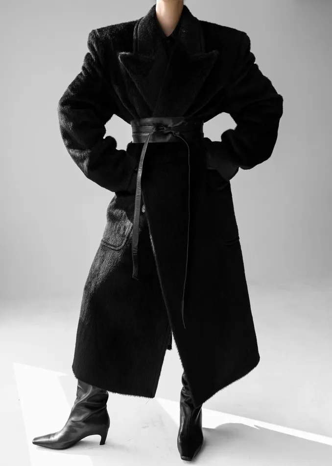 Women Jaylene Oversized Wool Coat 8211 Black The Frankie Shop Outerwear