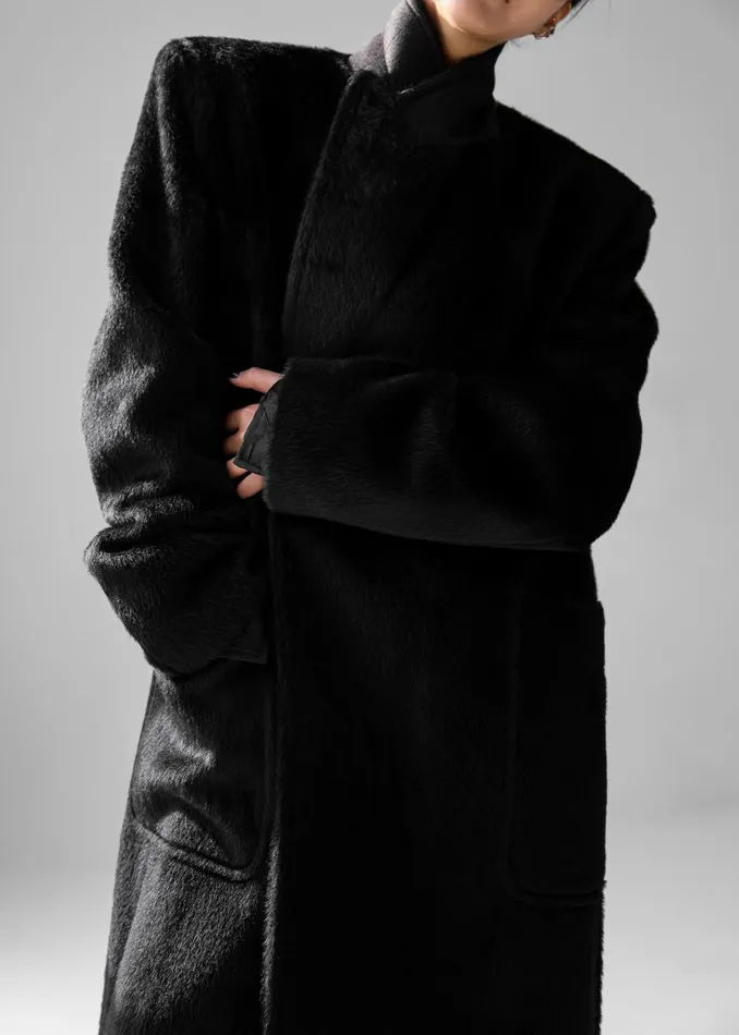 Women Jaylene Oversized Wool Coat 8211 Black The Frankie Shop Outerwear