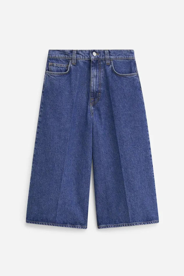 Women Jean Work Shorts Washed Mid Blue Filippa K Jeans