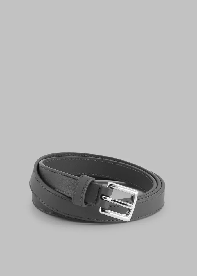 Women Jessie Leather Belt 8211 Grey The Frankie Shop