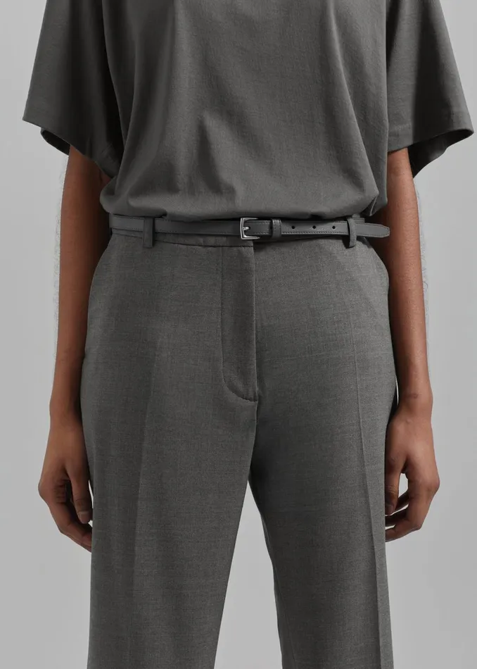 Women Jessie Leather Belt 8211 Grey The Frankie Shop