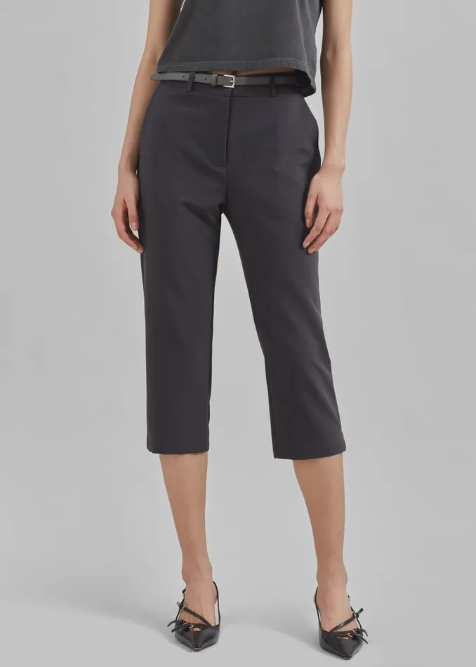 Women Jessie Leather Belt 8211 Grey The Frankie Shop