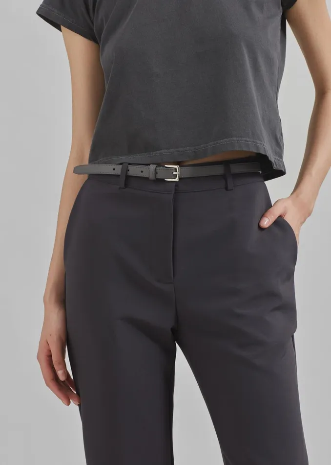 Women Jessie Leather Belt 8211 Grey The Frankie Shop