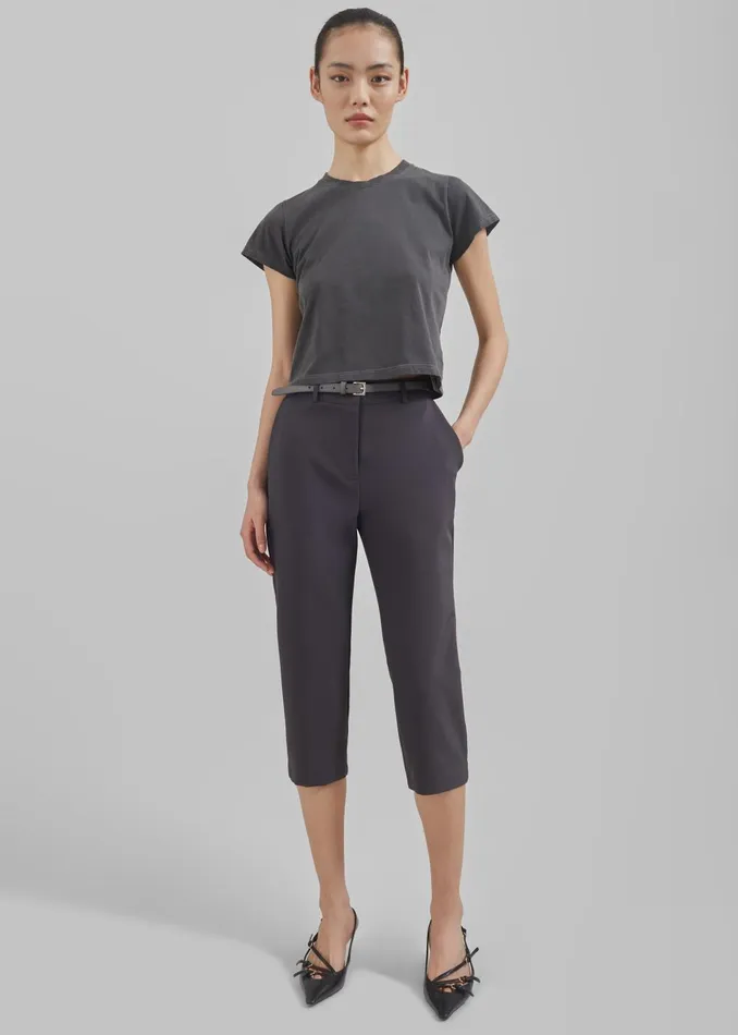 Women Jessie Leather Belt 8211 Grey The Frankie Shop