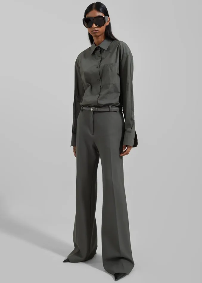 Women Jessie Leather Belt 8211 Grey The Frankie Shop